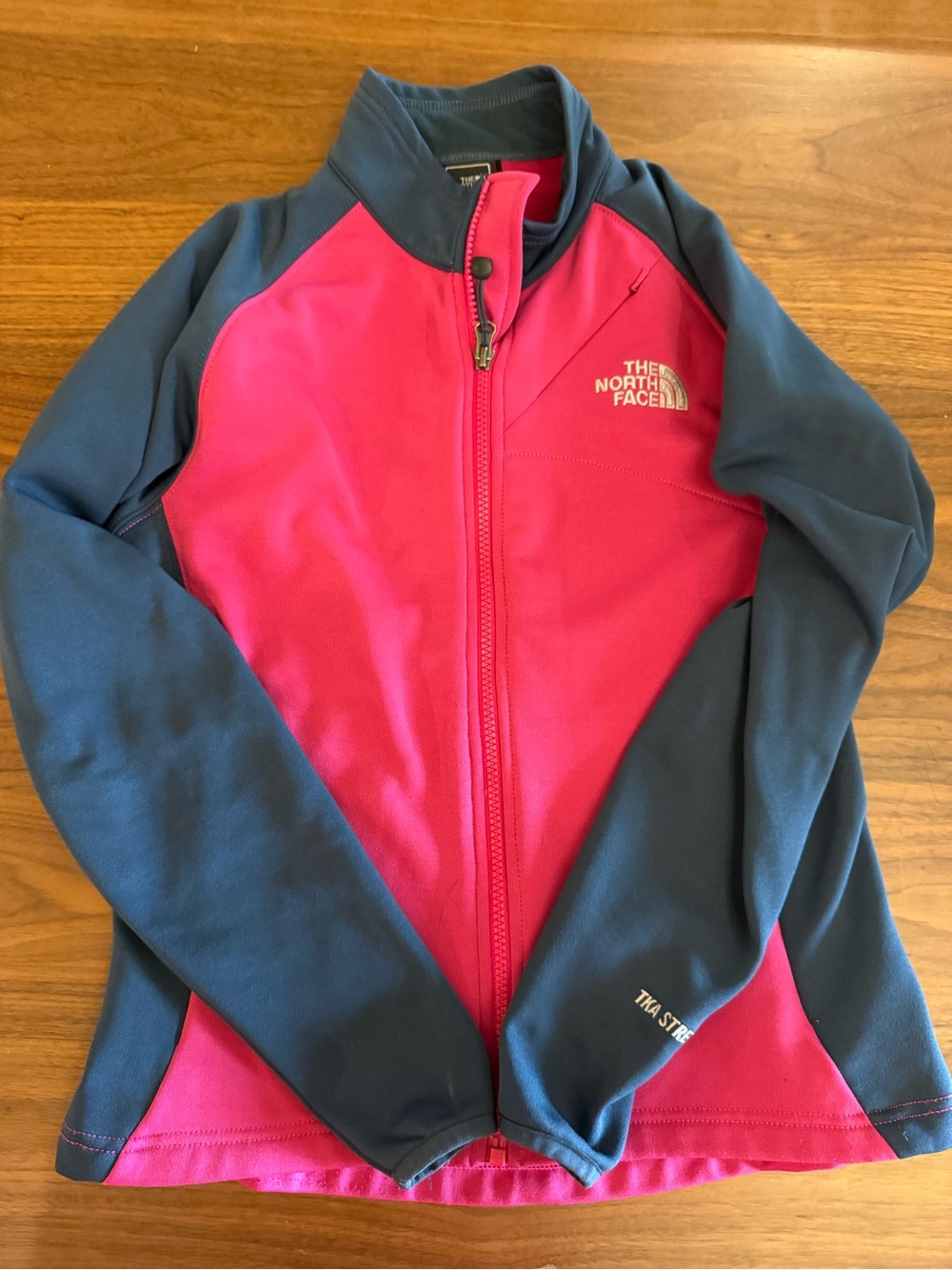 The North Face Girls' Pink and Navy Full-Zip Jacket